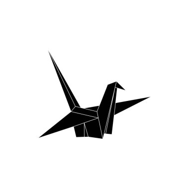 Origami Formu 'ndan esinlenilen kuş şekli, Logo, Pictogram, Hayvan Figürü, Web Sitesi, Uygulamalar veya Grafik Tasarım Elemanı için kullanılabilir. Vektör İllüstrasyonu