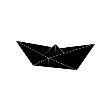 Origami Formu 'ndan esinlenilen Bot (Water Craft) şekli, Logo, Pictogram, Website, Apps veya Grafik Tasarım Elemanı için kullanılabilir. Vektör İllüstrasyonu