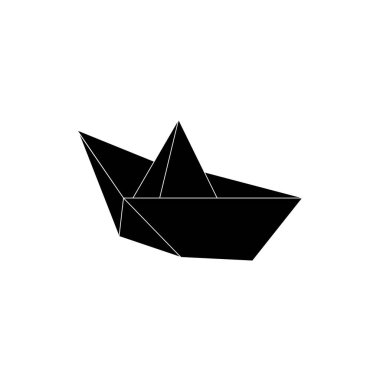 Origami Formu 'ndan esinlenilen Bot (Water Craft) şekli, Logo, Pictogram, Website, Apps veya Grafik Tasarım Elemanı için kullanılabilir. Vektör İllüstrasyonu