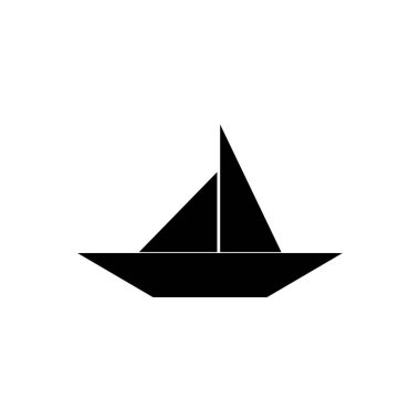Origami Formu 'ndan esinlenilen Bot (Water Craft) şekli, Logo, Pictogram, Website, Apps veya Grafik Tasarım Elemanı için kullanılabilir. Vektör İllüstrasyonu