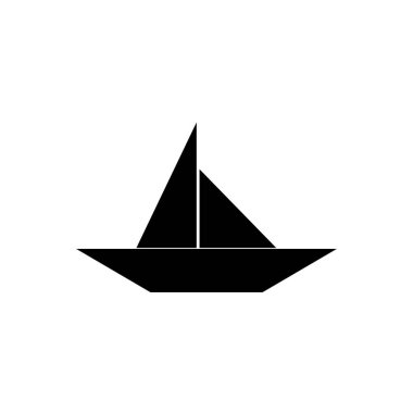 Origami Formu 'ndan esinlenilen Bot (Water Craft) şekli, Logo, Pictogram, Website, Apps veya Grafik Tasarım Elemanı için kullanılabilir. Vektör İllüstrasyonu
