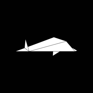 Origami Formu 'ndan esinlenilen Köpekbalığı Şekli, Logo, Pictogram, Hayvan Figürü, Web Sitesi, Uygulamalar veya Grafik Tasarım Elemanı için kullanılabilir. Vektör İllüstrasyonu