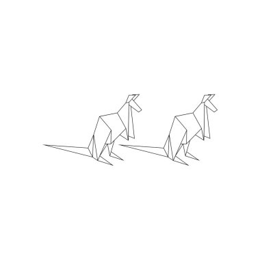 Çift Kanguru Çokgen Çizgileri, Logo, Pictogram, Hayvan Figürü, Web Sitesi, Uygulamalar veya Grafik Tasarım Elemanı için kullanılabilir. Vektör İllüstrasyonu