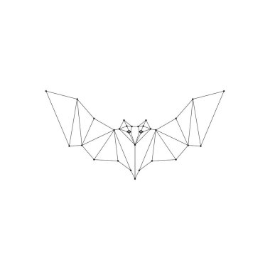 Bat, Flying Fox Polygonal Lines, can use for Logo, Pictogram, Nocturnal Animal Figure, Website, Apps, or Graphic Design Element. Vector Illustration clipart