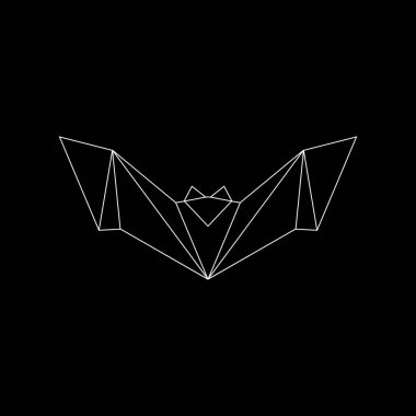 Bat, Flying Fox Polygonal Lines, Logo, Pictogram, Gece Hayvanları Figürü, Web Sitesi, Uygulamalar veya Grafik Tasarım Elemanı için kullanılabilir. Vektör İllüstrasyonu