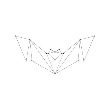Bat, Flying Fox Polygonal Lines, Logo, Pictogram, Gece Hayvanları Figürü, Web Sitesi, Uygulamalar veya Grafik Tasarım Elemanı için kullanılabilir. Vektör İllüstrasyonu