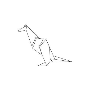 Kangaroo Polygonal Lines, can use for Logo, Pictogram, Animal Figure, Website, Apps, or Graphic Design Element. Vector Illustration clipart