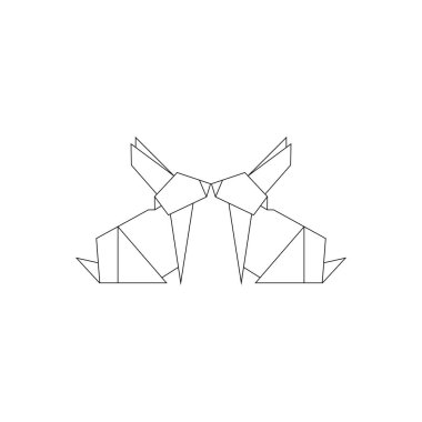 Çift Tavşan veya Tavşan Çokgen Çizgileri, Logo, Pictogram, Sevimli Hayvan Figürü, Web Sitesi, Uygulamalar veya Grafik Tasarım Elemanı için kullanılabilir. Vektör İllüstrasyonu