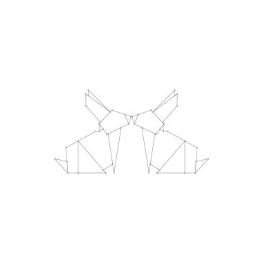 Çift Tavşan veya Tavşan Çokgen Çizgileri, Logo, Pictogram, Sevimli Hayvan Figürü, Web Sitesi, Uygulamalar veya Grafik Tasarım Elemanı için kullanılabilir. Vektör İllüstrasyonu