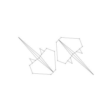 Çift Stingray Fish Polygonal Lines, Logo, Pictogram, Sucul Hayvan Figürü, Web Sitesi, Uygulamalar veya Grafik Tasarım Elemanı için kullanılabilir. Vektör İllüstrasyonu