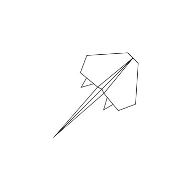 Stingray Fish Polygonal Lines, Logo, Pictogram, Sucul Hayvan Figürü, Website, Apps veya Grafik Tasarım Elemanı için kullanılabilir. Vektör İllüstrasyonu