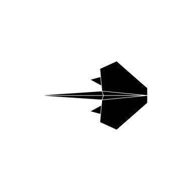 Origami Formu 'ndan esinlenilen Stingray Fish Shape, Logo, Pictogram, Aquatic Animal Figure, Website, Apps veya Grafik Tasarım Elementi için kullanılabilir. Vektör İllüstrasyonu