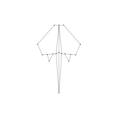 Stingray Fish Polygonal Lines, Logo, Pictogram, Sucul Hayvan Figürü, Website, Apps veya Grafik Tasarım Elemanı için kullanılabilir. Vektör İllüstrasyonu
