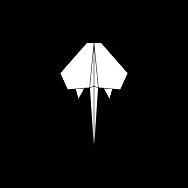 Origami Formu 'ndan esinlenilen Stingray Fish Shape, Logo, Pictogram, Aquatic Animal Figure, Website, Apps veya Grafik Tasarım Elementi için kullanılabilir. Vektör İllüstrasyonu
