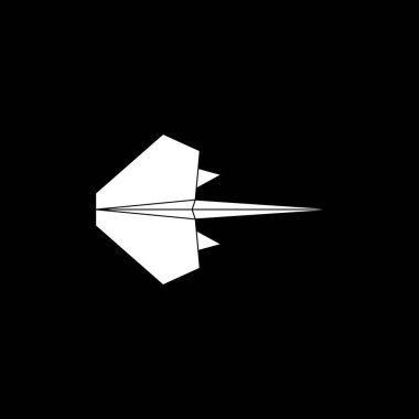 Origami Formu 'ndan esinlenilen Stingray Fish Shape, Logo, Pictogram, Aquatic Animal Figure, Website, Apps veya Grafik Tasarım Elementi için kullanılabilir. Vektör İllüstrasyonu