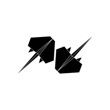 Origami Formu 'ndan esinlenilen Stingray Fish Shape, Logo, Pictogram, Sucul Hayvan Figürü, Website, Apps veya Grafik Tasarım Elementi için kullanılabilir. Vektör İllüstrasyonu