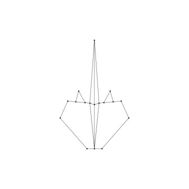 Stingray Fish Polygonal Lines, Logo, Pictogram, Sucul Hayvan Figürü, Website, Apps veya Grafik Tasarım Elemanı için kullanılabilir. Vektör İllüstrasyonu