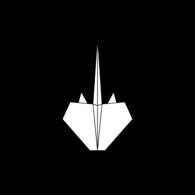 Origami Formu 'ndan esinlenilen Stingray Fish Shape, Logo, Pictogram, Aquatic Animal Figure, Website, Apps veya Grafik Tasarım Elementi için kullanılabilir. Vektör İllüstrasyonu