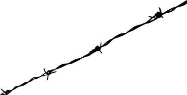 Dikenli Tel Silueti, sanat çizimi, desen, süsleme, dekorasyon ve grafik tasarım için kullanılabilir. Vektör İllüstrasyonu