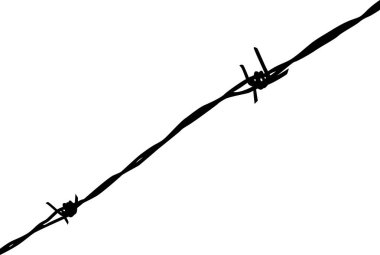 Dikenli Tel Silueti, sanat çizimi, desen, süsleme, dekorasyon ve grafik tasarım için kullanılabilir. Vektör İllüstrasyonu