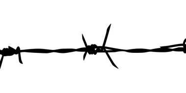 Dikenli Tel Silueti, sanat çizimi, desen, süsleme, dekorasyon ve grafik tasarım için kullanılabilir. Vektör İllüstrasyonu