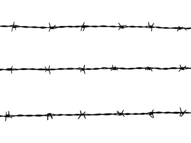 Dikenli Tel Silueti, sanat çizimi, desen, süsleme, dekorasyon ve grafik tasarım için kullanılabilir. Vektör İllüstrasyonu