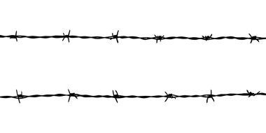 Dikenli Tel Silueti, sanat çizimi, desen, süsleme, dekorasyon ve grafik tasarım için kullanılabilir. Vektör İllüstrasyonu