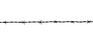 Dikenli Tel Silueti, sanat çizimi, desen, süsleme, dekorasyon ve grafik tasarım için kullanılabilir. Vektör İllüstrasyonu