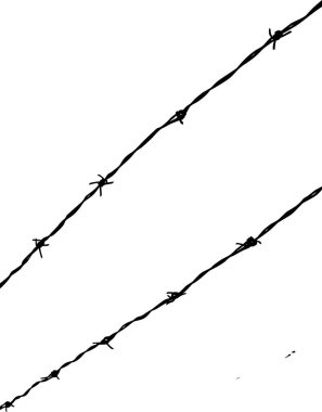 Dikenli Tel Silueti, sanat çizimi, desen, süsleme, dekorasyon ve grafik tasarım için kullanılabilir. Vektör İllüstrasyonu