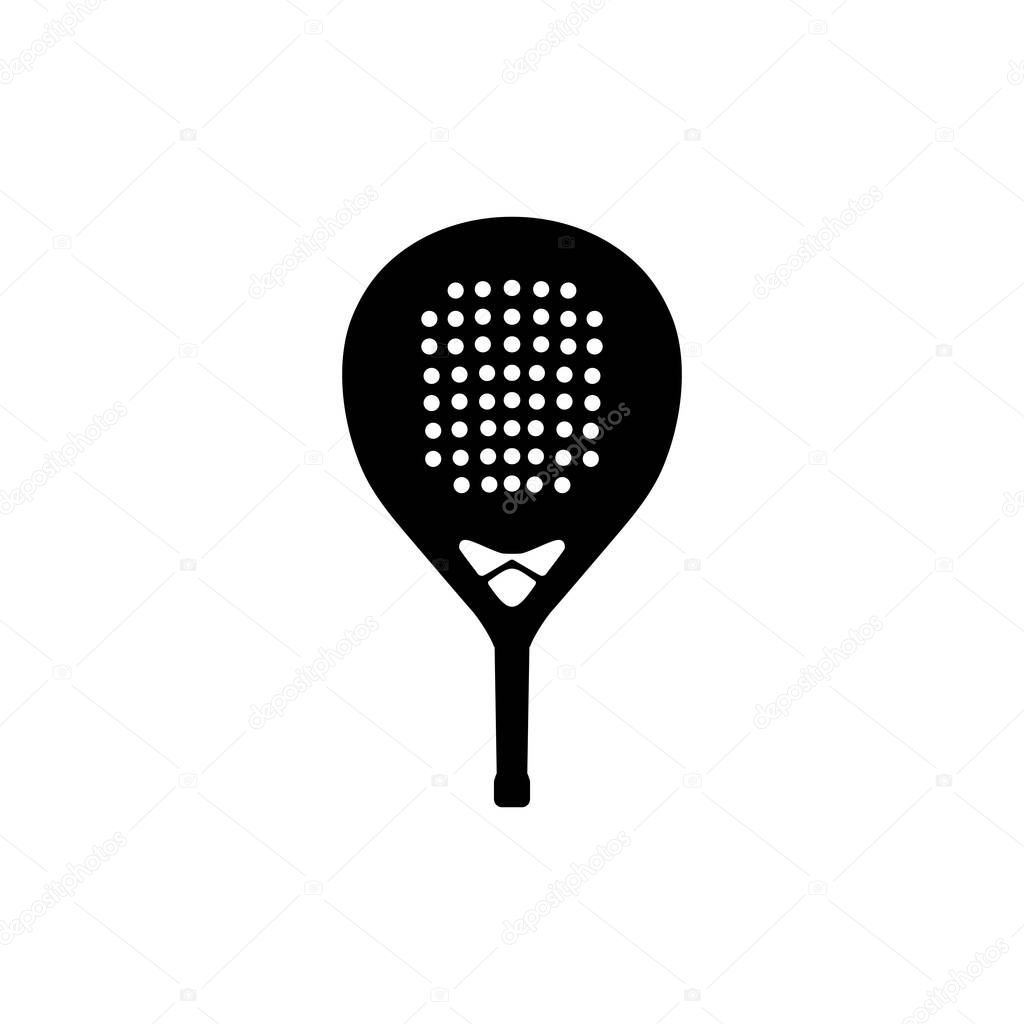 Padel Racket Silhouette, can use for Pictogram, Logo, Apps, Sport News, Website, Icon, Symbol, Sign, or Graphic Deign Element. Vector Illustration