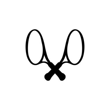 Raket Tenis Silueti, Logo, Pictogram, Apps, Simge, Sembol, İşaret, Spor Haberleri veya Grafik Tasarım Elementi için kullanılabilir. Vektör İllüstrasyonu