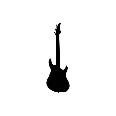 Elektro Gitar Silueti, Logo, Pictogram, Müzikal Enstrümantal İllüstrasyon, Simge, Uygulamalar, Web Sitesi veya Grafik Tasarım Elementi için kullanılabilir. Vektör İllüstrasyonu