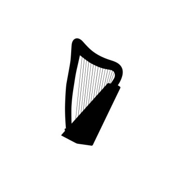 Harp Silhouette, müzikal enstrümantal illüstrasyon, logo gramı, pictogram, uygulamalar, web sitesi, simge, sembol veya grafik tasarım öğesi için kullanılabilir. Vektör