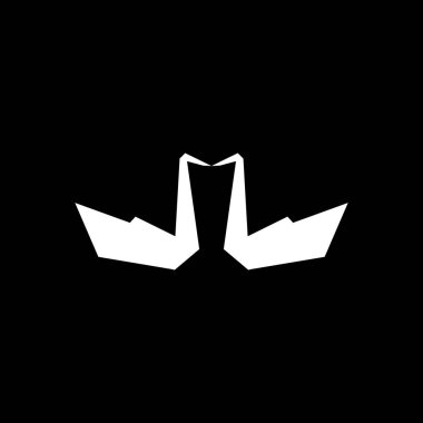 Sert Çizgiler ve Düz Stil ile Kuğu Sanatı İllüstrasyonu, Logo Gram, Pictogram, Apps, Icon, sembol, Amblem, Dekorasyon veya Grafik Tasarım Elementi için kullanılabilir. Vektör