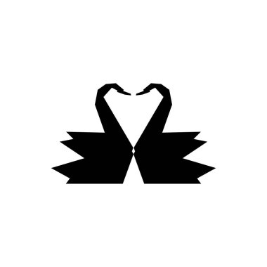 Sert Çizgiler ve Düz Stil ile Kuğu Sanatı İllüstrasyonu, Logo Gram, Pictogram, Apps, Icon, sembol, Amblem, Dekorasyon veya Grafik Tasarım Elementi için kullanılabilir. Vektör