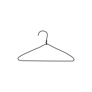 Clothes Hanger Silhouette, can use for Pictogram, Logo Gram, Apps, Icon, Symbol, Sign, Website, or Graphic Design Element. Vector Illustration