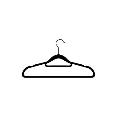 Clothes Hanger Silhouette, can use for Pictogram, Logo Gram, Apps, Icon, Symbol, Sign, Website, or Graphic Design Element. Vector Illustration