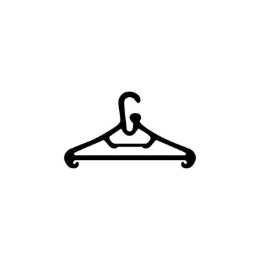 Clothes Hanger Silhouette, can use for Pictogram, Logo Gram, Apps, Icon, Symbol, Sign, Website, or Graphic Design Element. Vector Illustration