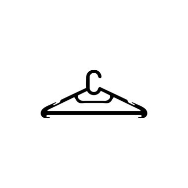 Clothes Hanger Silhouette, can use for Pictogram, Logo Gram, Apps, Icon, Symbol, Sign, Website, or Graphic Design Element. Vector Illustration