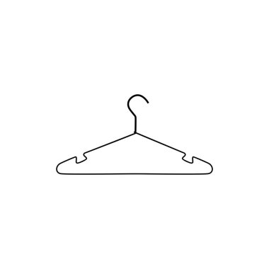 Clothes Hanger Silhouette, can use for Pictogram, Logo Gram, Apps, Icon, Symbol, Sign, Website, or Graphic Design Element. Vector Illustration