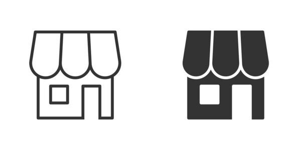 Store icon. Shop building icon. Simple design. Vector illustration.