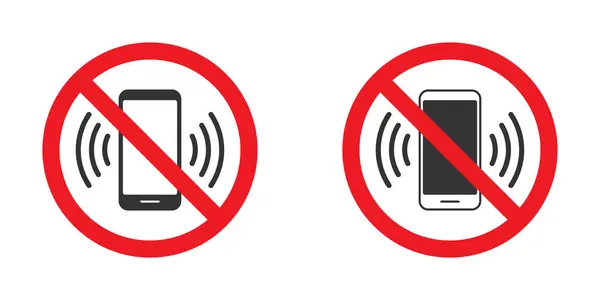 Telefon Işareti Yok Konuşmak Ikon Aramak Yok Kırmızı Hücre Yasağı — Stok Vektör