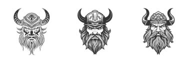 Viking head icon. Vector illustration. clipart