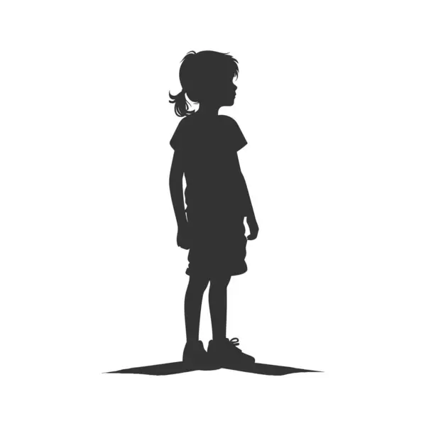 Silhouette Bambina Illustrazione Vettoriale — Vettoriale Stock