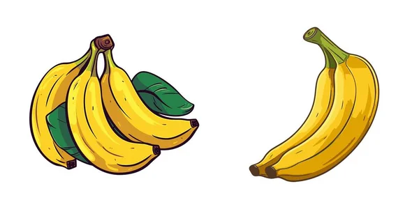 Stelletje Bananen Cartoon Vector Illustratie Vectorbeelden