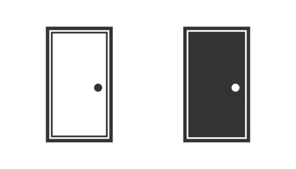 Значок Двери Простой Дизайн Векторная Иллюстрация — стоковый вектор