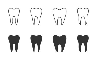 Teeth icon set. Vector illustration. clipart