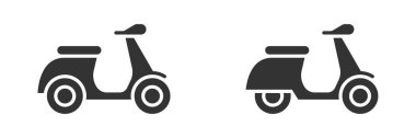 Scooter ikonu. Basit bir tasarım. Vektör illüstrasyonu.