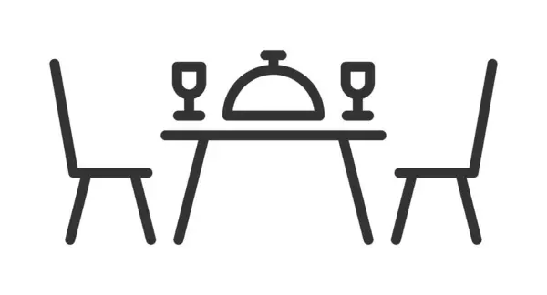 Étkező Asztal Ikonra Vektoros Illusztráció — Stock Vector