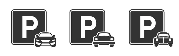 Set Icone Parcheggio Illustrazione Vettoriale — Vettoriale Stock